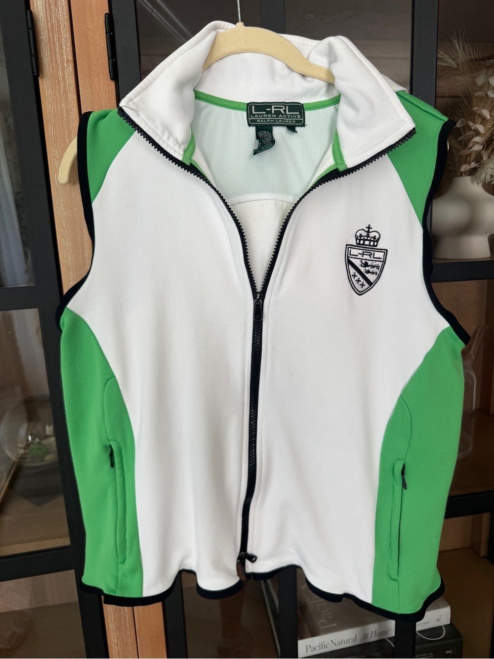 Ralph Lauren Active vest L-RL full zip crest logo embroidered jacket hoodie